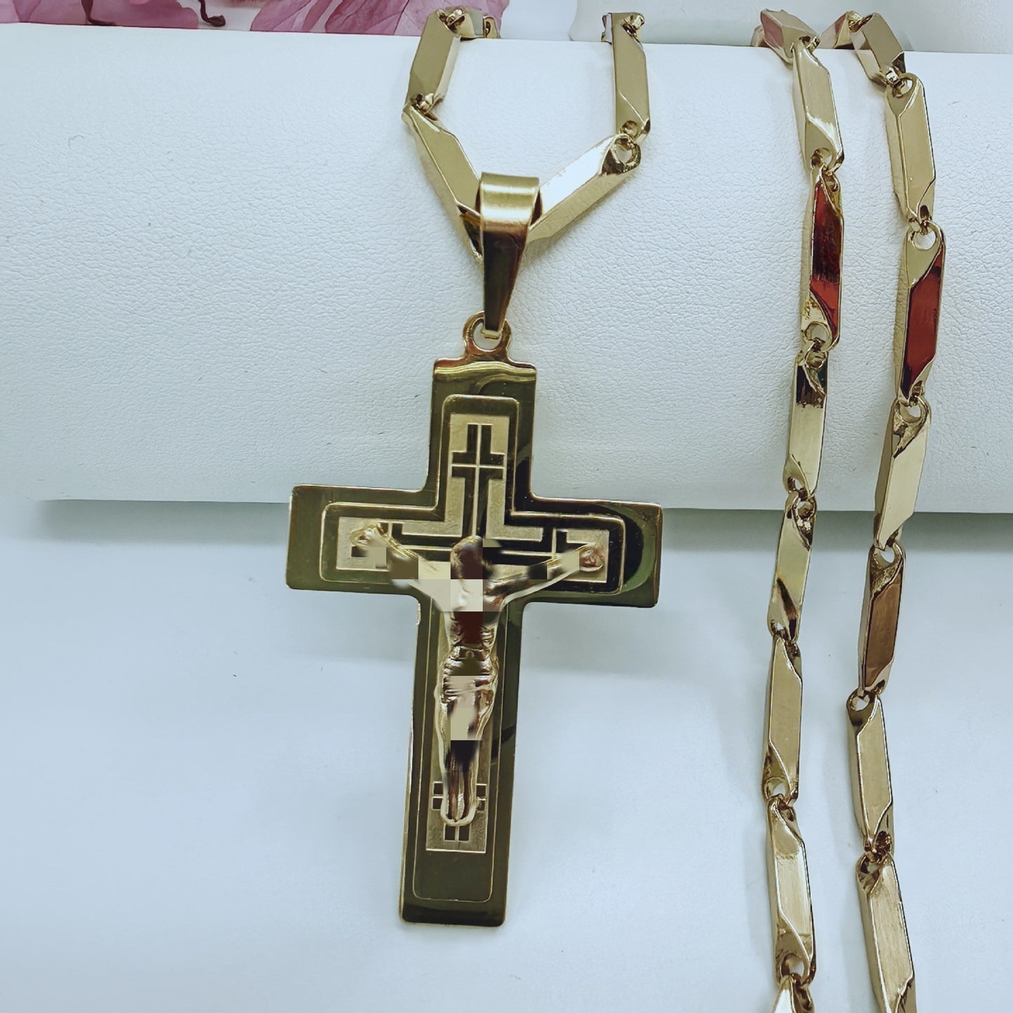 Men's Cross Pendant In 304 Stainless Steel With Steel Color Finish