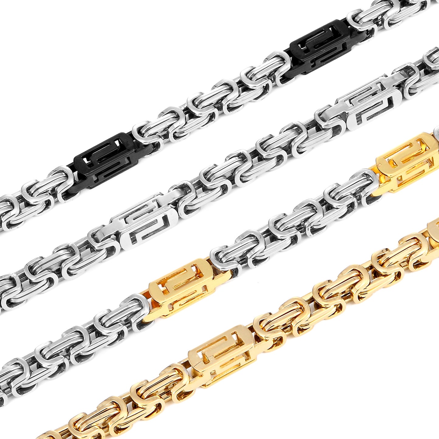 Geometric Necklace In Steel Color Featuring Titanium Steel Twisted Rope Chain And Pendant