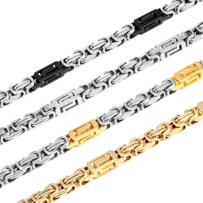 Geometric Necklace In Steel Color Featuring Titanium Steel Twisted Rope Chain And Pendant