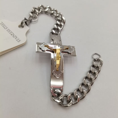 Men's Quadrilateral Pendant In Titanium Steel With Steel Color, Perfect For Spring Wear