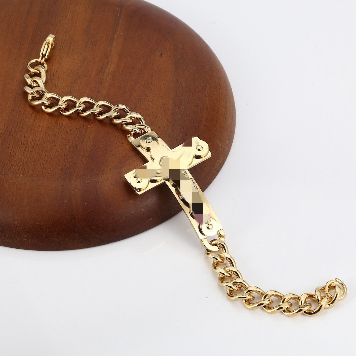 Men's Quadrilateral Pendant In Titanium Steel With Steel Color, Perfect For Spring Wear