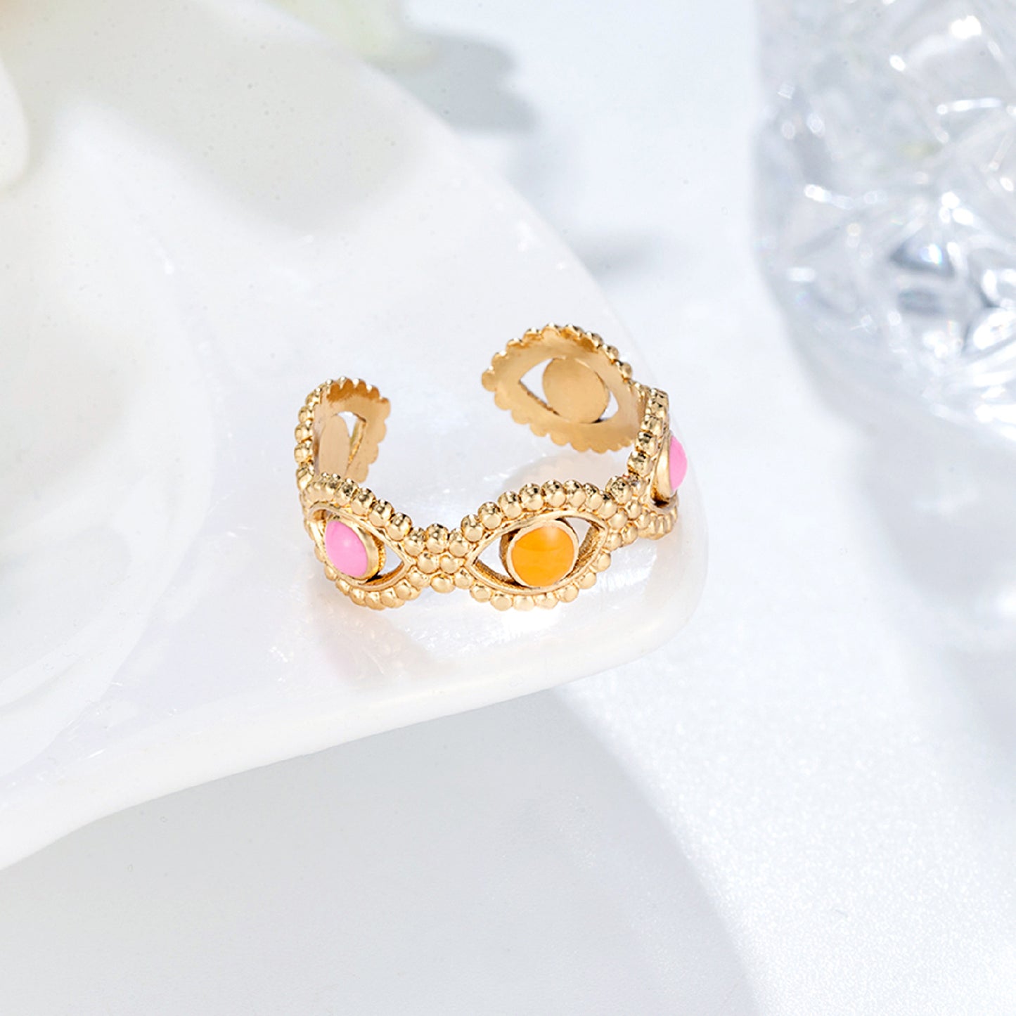 Metal Jewelry Accessory In Gold Featuring Enamel Craftsmanship