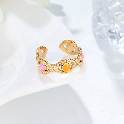 Metal Jewelry Accessory In Gold Featuring Enamel Craftsmanship