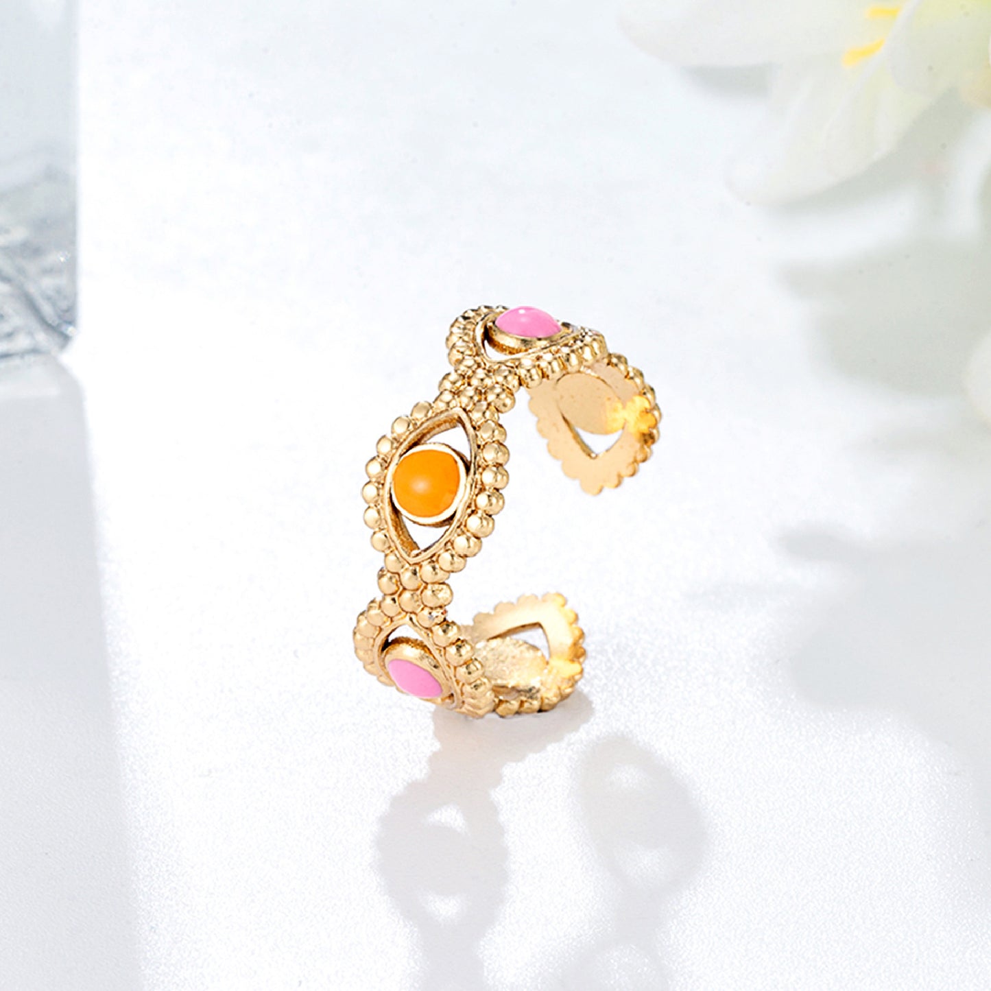 Metal Jewelry Accessory In Gold Featuring Enamel Craftsmanship