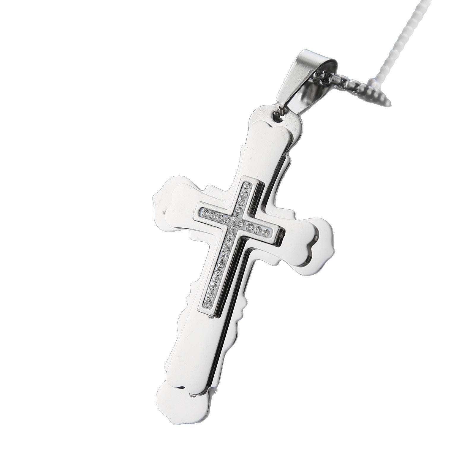 Polished 304 Stainless Steel Quadrilateral Pendant For Men In Steel Color, Perfect For Summer