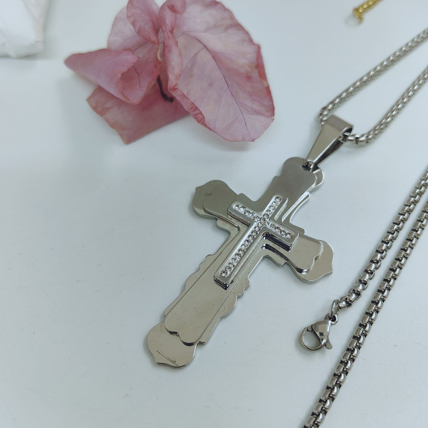Polished 304 Stainless Steel Quadrilateral Pendant For Men In Steel Color, Perfect For Summer