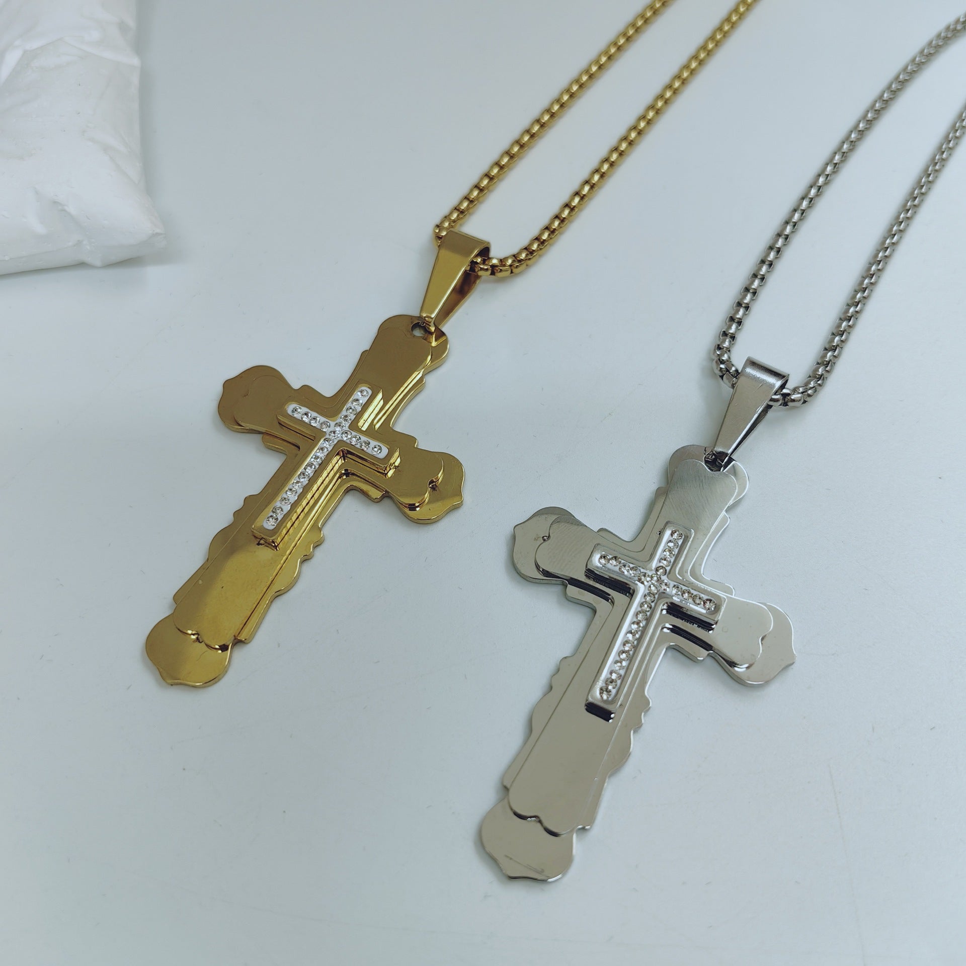 Polished 304 Stainless Steel Quadrilateral Pendant For Men In Steel Color, Perfect For Summer