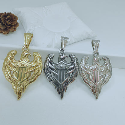Men's Polished 304 Stainless Steel Animal Pendant In Gold, Perfect For Summer Wear