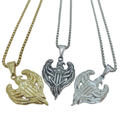 Men's Polished 304 Stainless Steel Animal Pendant In Gold, Perfect For Summer Wear