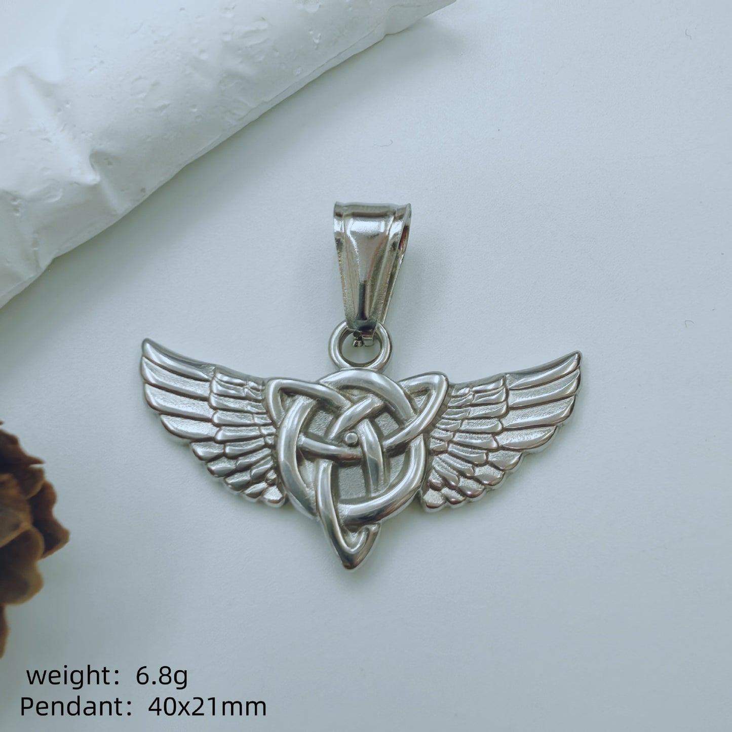 Polished Titanium Steel Animal Pendant For Men In Steel Color, Perfect For Summer Wear