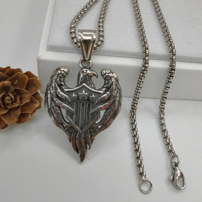 Men's Polished 304 Stainless Steel Animal Pendant In Gold, Perfect For Summer Wear