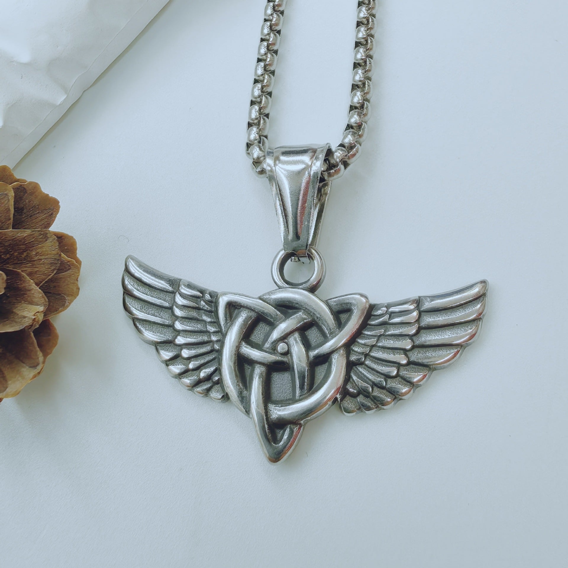 Polished Titanium Steel Animal Pendant For Men In Steel Color, Perfect For Summer Wear