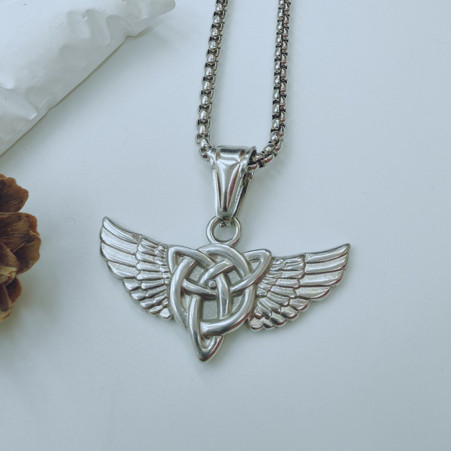 Polished Titanium Steel Animal Pendant For Men In Steel Color, Perfect For Summer Wear