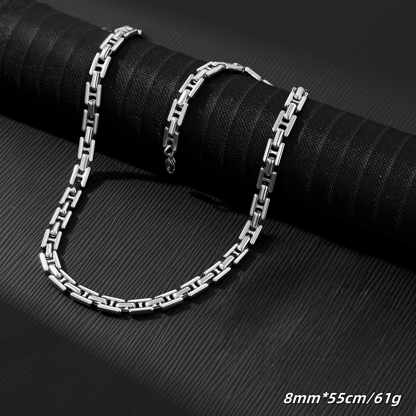 U Shape Necklace In Steel Color Featuring 304 Stainless Steel Pendant With Titanium Steel Chain And Electroplated Finish, Unisex