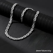 Steel Color Necklace 8mm*55cm