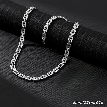 U Shape Necklace In Steel Color Featuring 304 Stainless Steel Pendant With Titanium Steel Chain And Electroplated Finish, Unisex