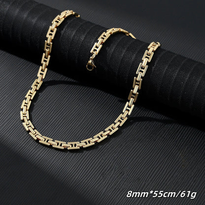 U Shape Necklace In Steel Color Featuring 304 Stainless Steel Pendant With Titanium Steel Chain And Electroplated Finish, Unisex