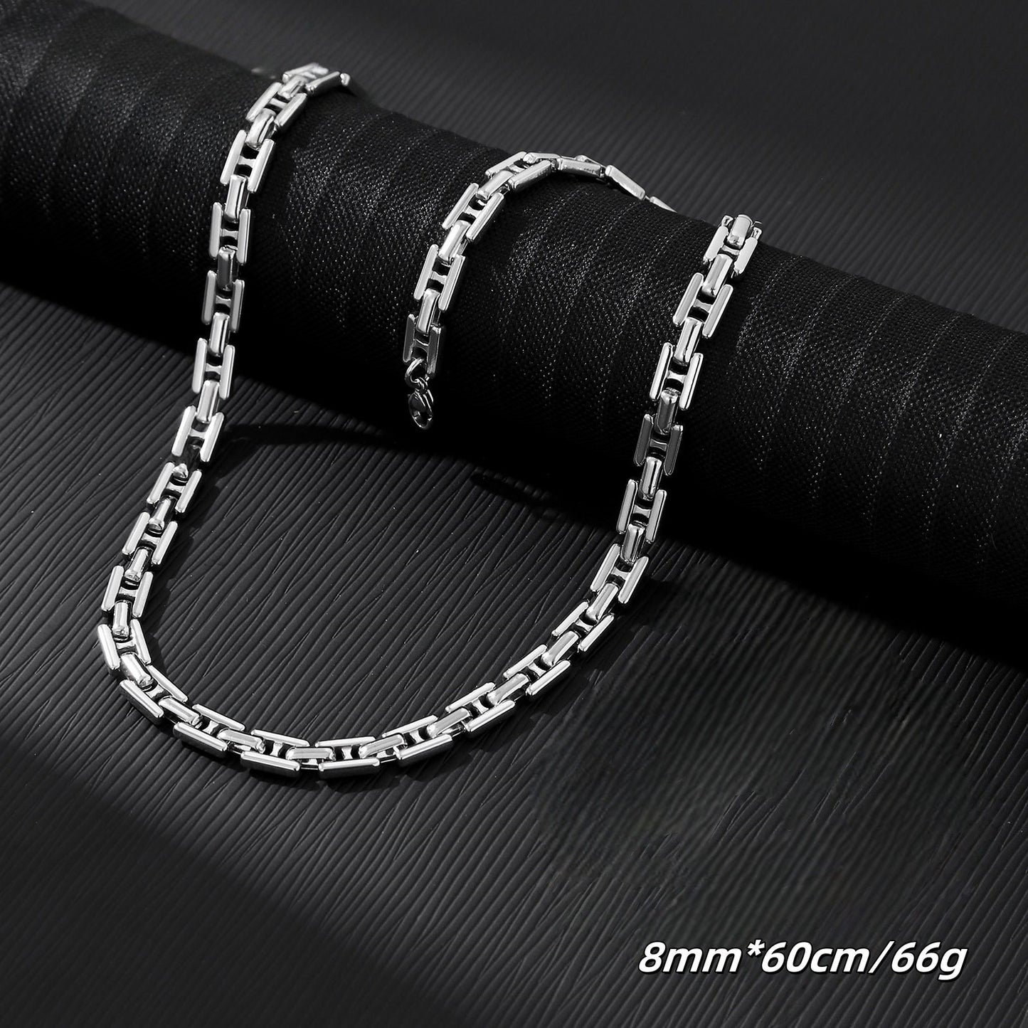 U Shape Necklace In Steel Color Featuring 304 Stainless Steel Pendant With Titanium Steel Chain And Electroplated Finish, Unisex