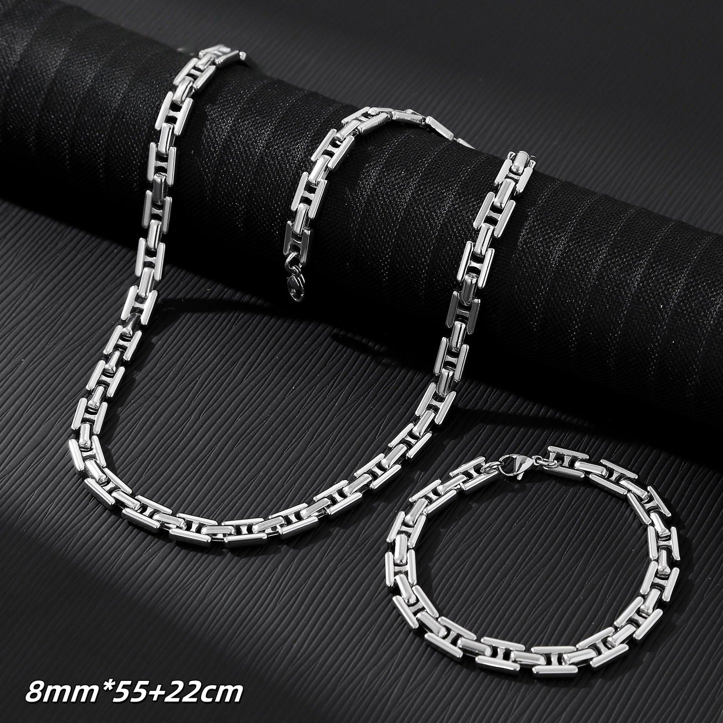 U Shape Necklace In Steel Color Featuring 304 Stainless Steel Pendant With Titanium Steel Chain And Electroplated Finish, Unisex