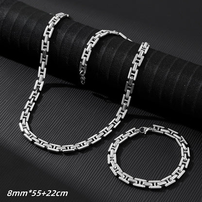 U Shape Necklace In Steel Color Featuring 304 Stainless Steel Pendant With Titanium Steel Chain And Electroplated Finish, Unisex