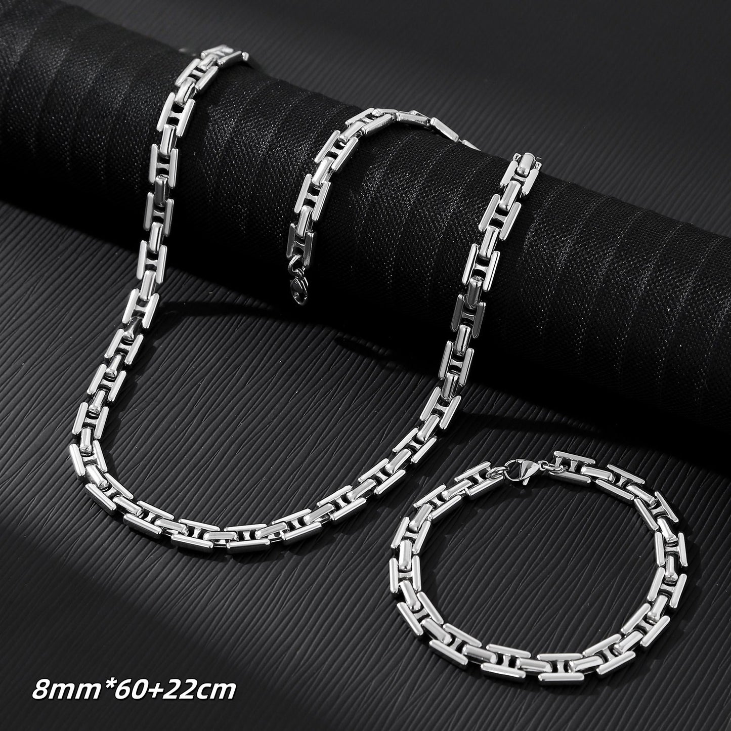 U Shape Necklace In Steel Color Featuring 304 Stainless Steel Pendant With Titanium Steel Chain And Electroplated Finish, Unisex