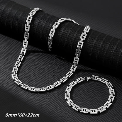 U Shape Necklace In Steel Color Featuring 304 Stainless Steel Pendant With Titanium Steel Chain And Electroplated Finish, Unisex