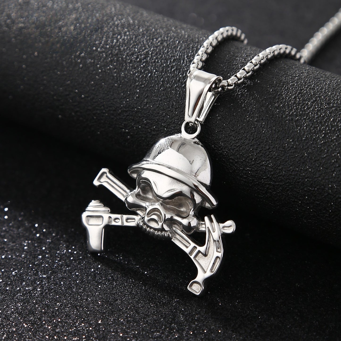 Cartoon Style Metal Pendant With Polished Finish In Steel Color, Designed For Men's Jewelry