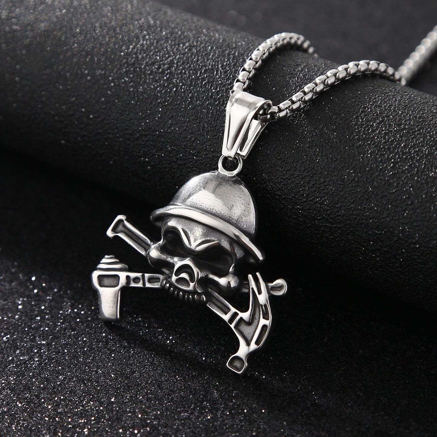 Cartoon Style Metal Pendant With Polished Finish In Steel Color, Designed For Men's Jewelry
