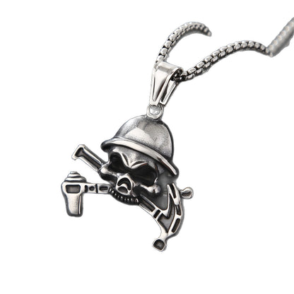 Cartoon Style Metal Pendant With Polished Finish In Steel Color, Designed For Men's Jewelry