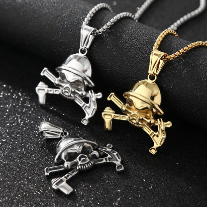 Cartoon Style Metal Pendant With Polished Finish In Steel Color, Designed For Men's Jewelry