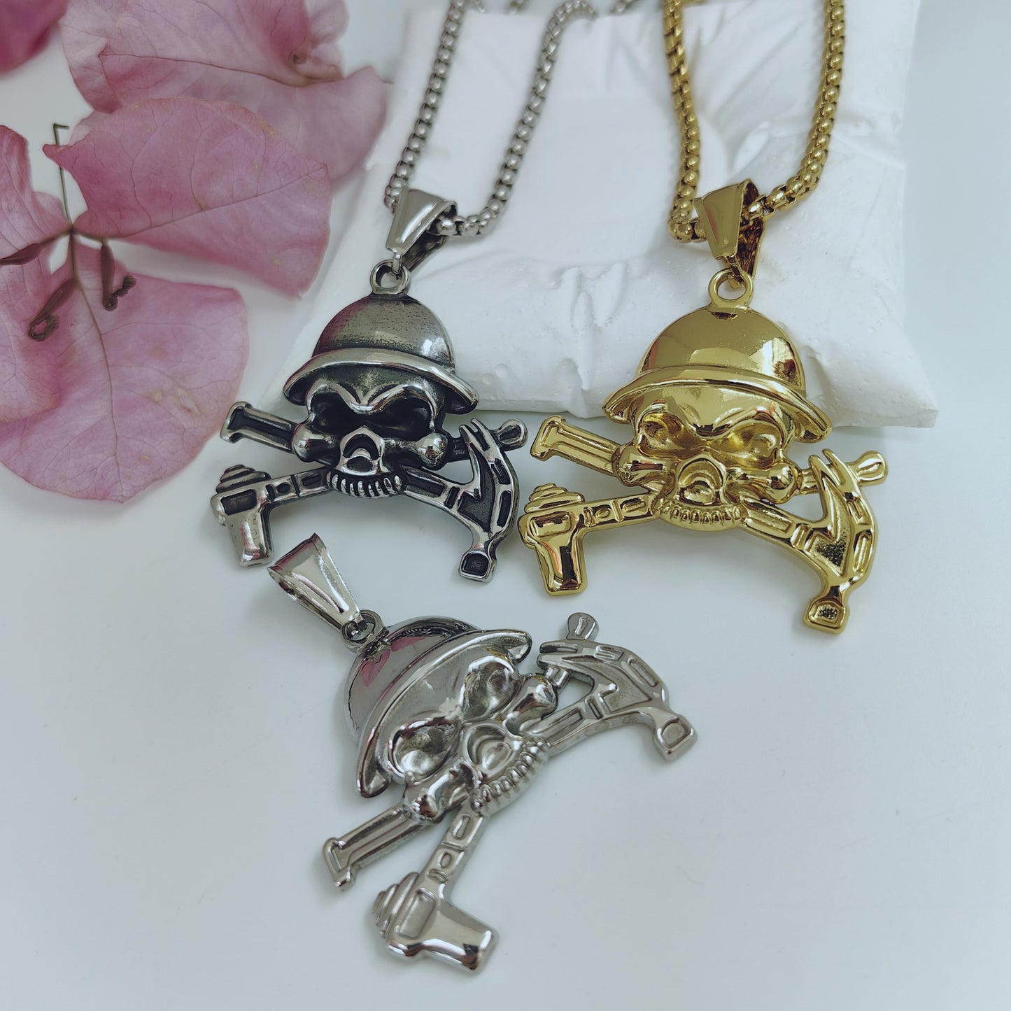 Cartoon Style Metal Pendant With Polished Finish In Steel Color, Designed For Men's Jewelry