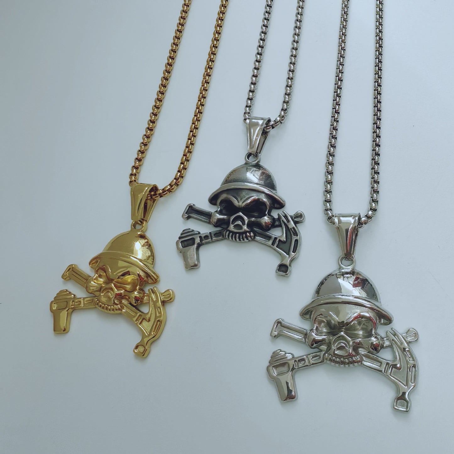 Cartoon Style Metal Pendant With Polished Finish In Steel Color, Designed For Men's Jewelry