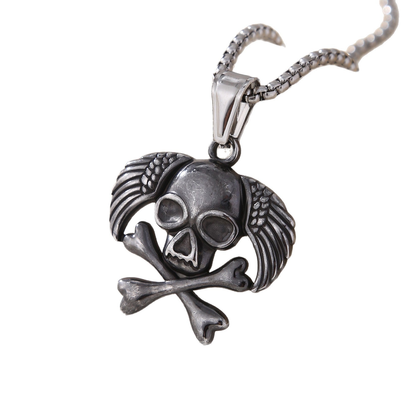 Animal Pendant In 304 Stainless Steel With Electroplated Gold Plating, Featuring Artificial Pearl Chain, Designed For Men, Steel Color