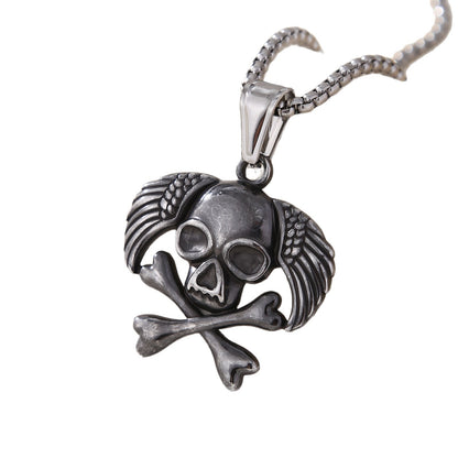 Animal Pendant In 304 Stainless Steel With Electroplated Gold Plating, Featuring Artificial Pearl Chain, Designed For Men, Steel Color