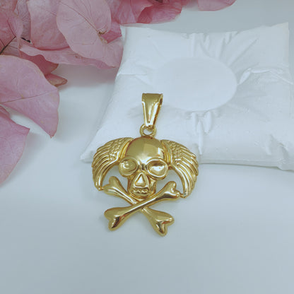 Animal Pendant In 304 Stainless Steel With Electroplated Gold Plating, Featuring Artificial Pearl Chain, Designed For Men, Steel Color