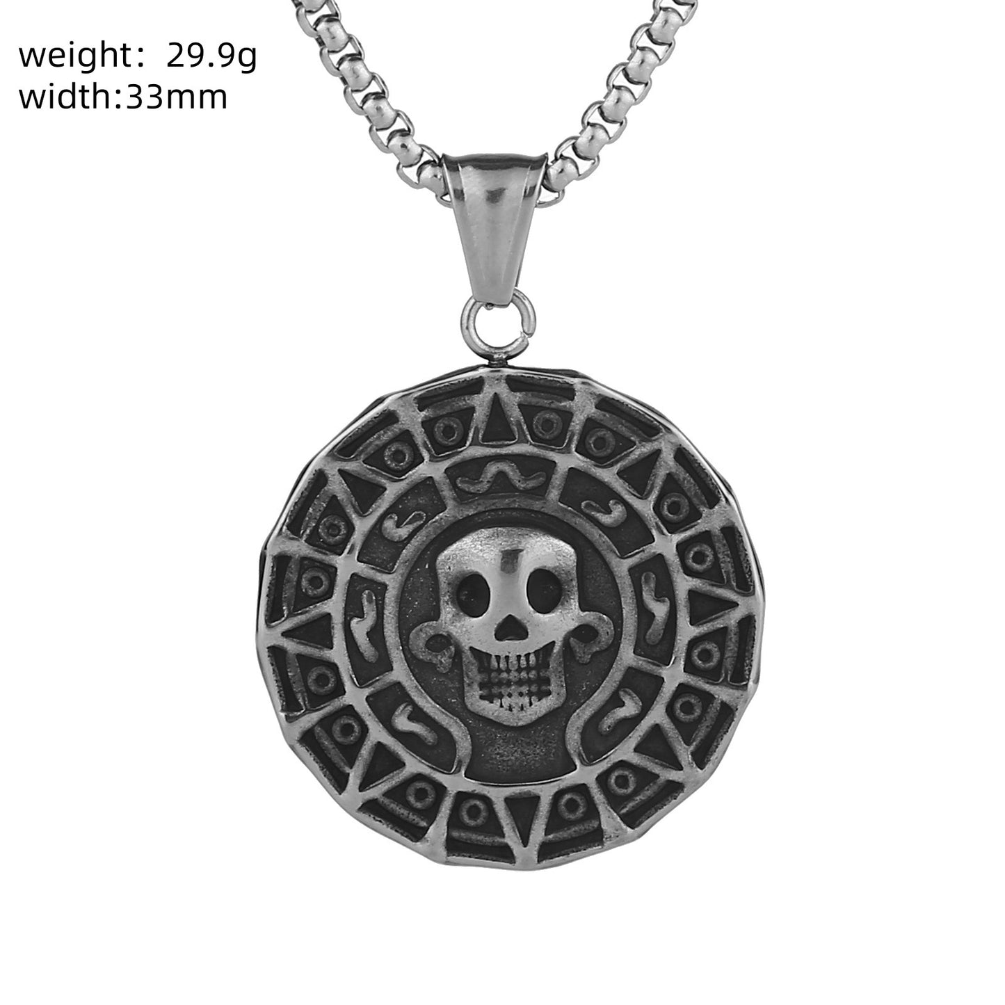 Geometric Metal Pendant For Men Featuring Enamel Craftsmanship In Steel Color