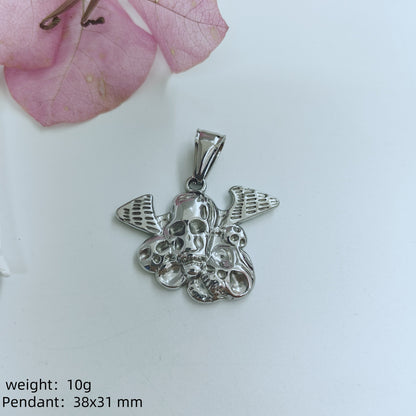 Men's Polished 304 Stainless Steel Eye Pendant In Steel Color