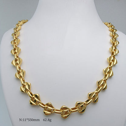 Simple Style Water Droplets Necklace For Women In Gold With Diamond Inlay And 304 Stainless Steel Coffee Bean Chain