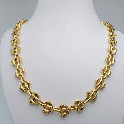 Simple Style Water Droplets Necklace For Women In Gold With Diamond Inlay And 304 Stainless Steel Coffee Bean Chain