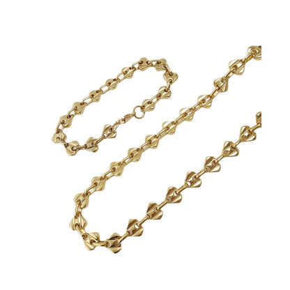 Simple Style Water Droplets Necklace For Women In Gold With Diamond Inlay And 304 Stainless Steel Coffee Bean Chain
