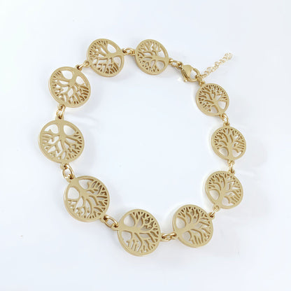 Handmade Hip-Hop Paper Clip Bracelet In Stainless Steel With Gold Finish, Unisex Style