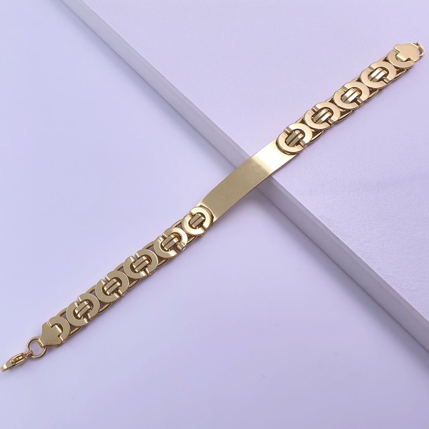 Handmade Hip-Hop Paper Clip Bracelet In Stainless Steel With Gold Finish, Unisex Style