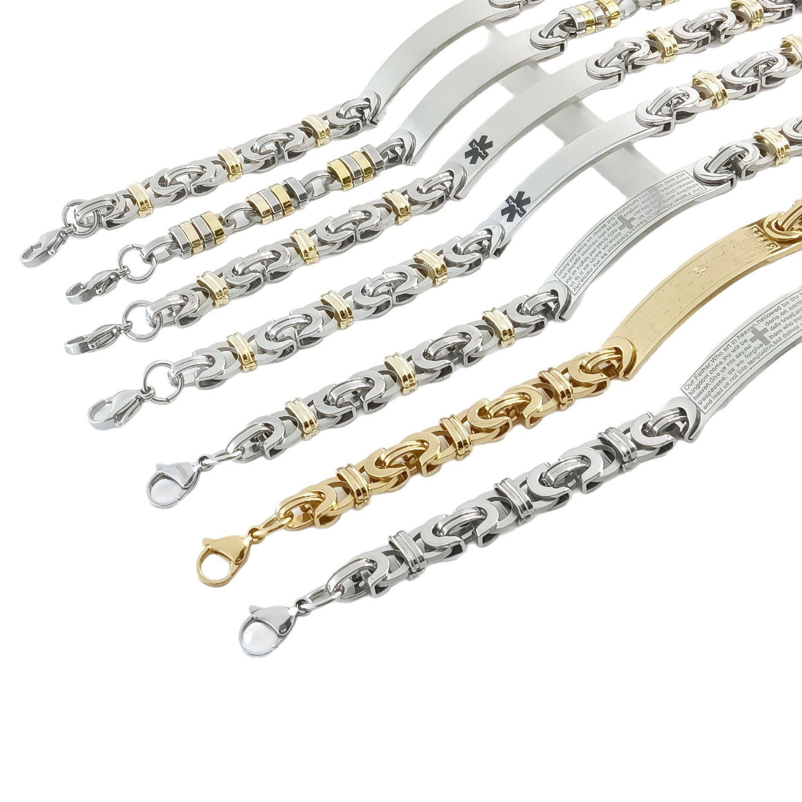 Handmade Hip-Hop Paper Clip Bracelet In Stainless Steel With Gold Finish, Unisex Style