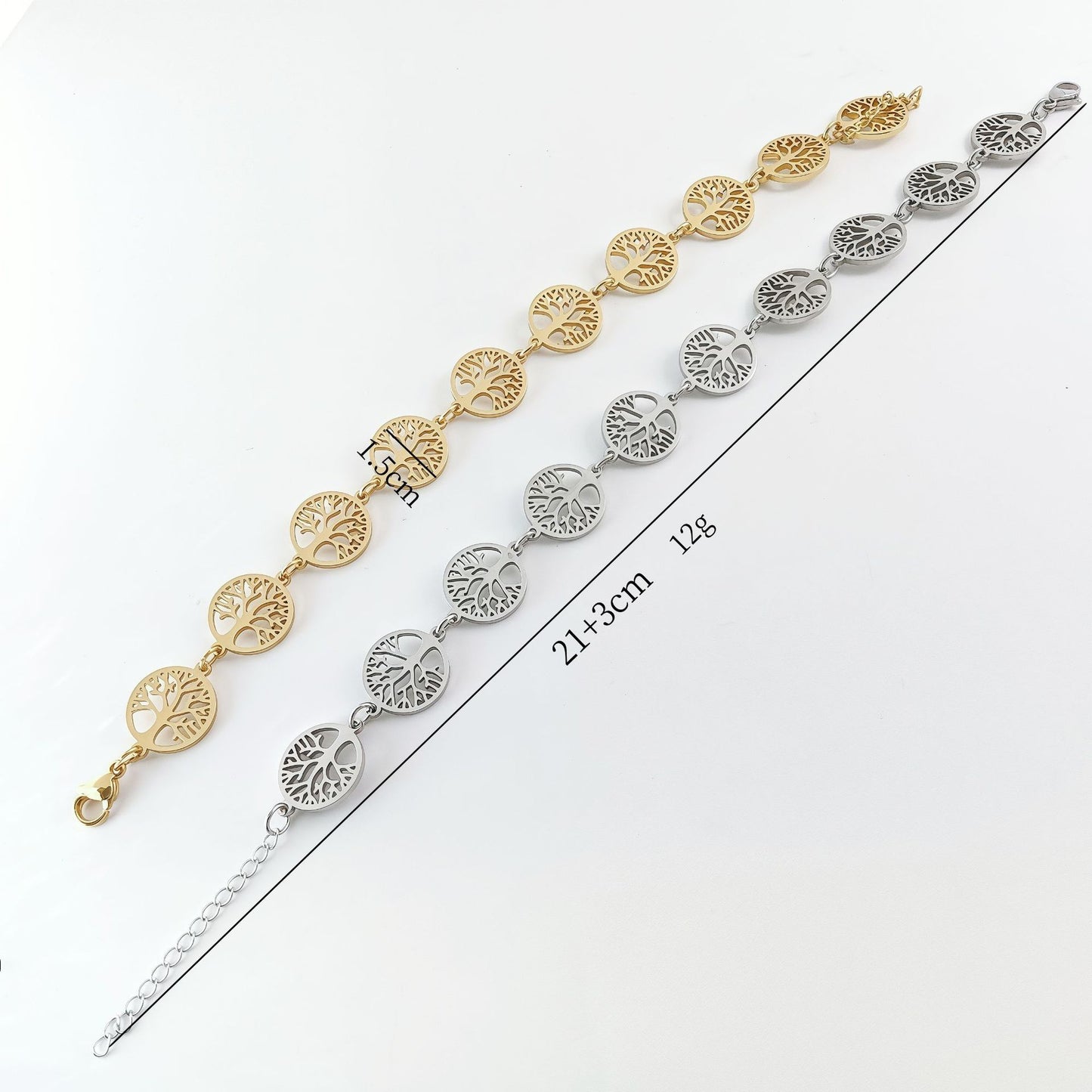 Handmade Hip-Hop Paper Clip Bracelet In Stainless Steel With Gold Finish, Unisex Style