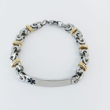 Handmade Hip-Hop Paper Clip Bracelet In Stainless Steel With Gold Finish, Unisex Style