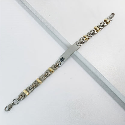 Handmade Hip-Hop Paper Clip Bracelet In Stainless Steel With Gold Finish, Unisex Style