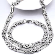 Steel-colored Necklace 55cm + Bracelet 23cm