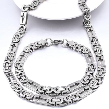 Waterproof Non Tarnish Gold Cross Necklace In Titanium Steel, Hip-Hop Style, Unisex Design