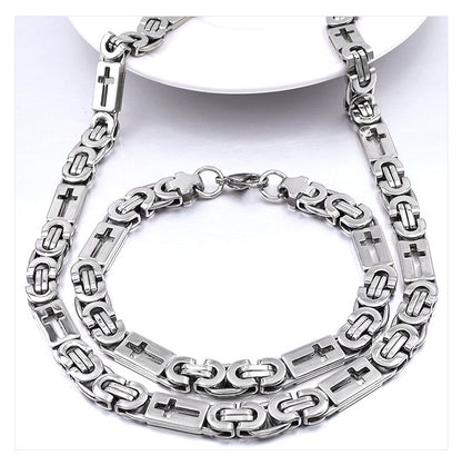 Waterproof Non Tarnish Gold Cross Necklace In Titanium Steel, Hip-Hop Style, Unisex Design