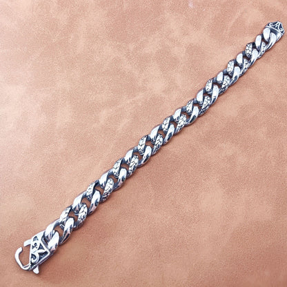 Unisex Hip-Hop Lines Bracelet Featuring Titanium Steel Chain And Stainless Steel In Steel Color